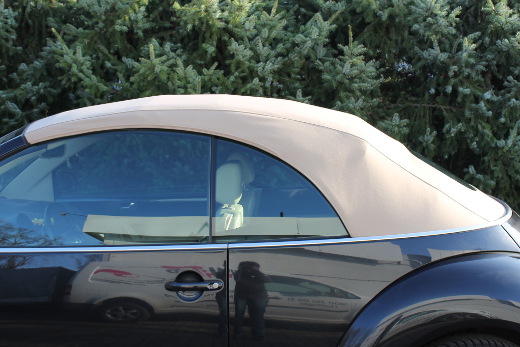 VW New Beetle Verdeck manuell schwarz soft-top, convertible, car roof, beige roof, rear window