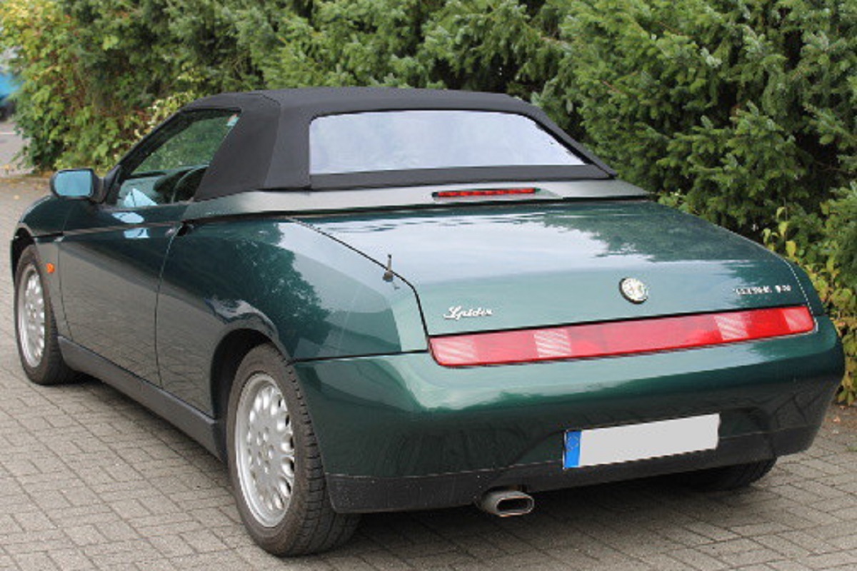 Alfa Spider 916 Verdeck schwarz Auto, Fahrzeug, Stoßstange, Maschine, Rad