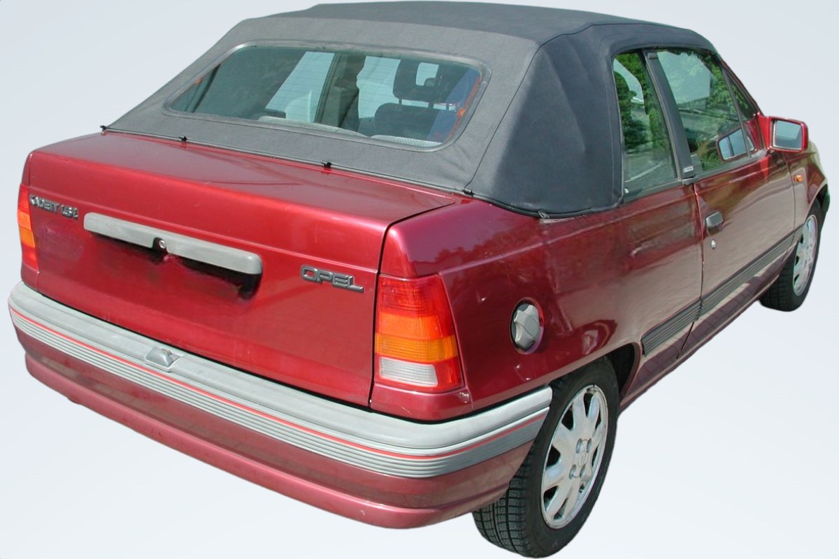 Opel Kadett E Verdeck schwarz Auto, Limousine, Stoßstange, Rad, Kleintransporter