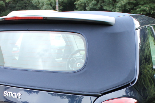 Smart_FortwoA453_Cabrioverdeck_blau_heckNah Auto, Transport, Fahrzeug