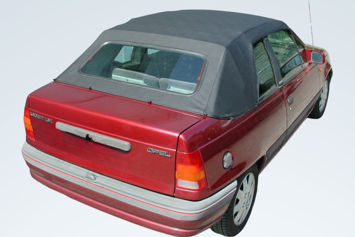 Opel Kadett E Verdeck schwarz Auto, Limousine, Coupé, Stoßstange, Nummernschild